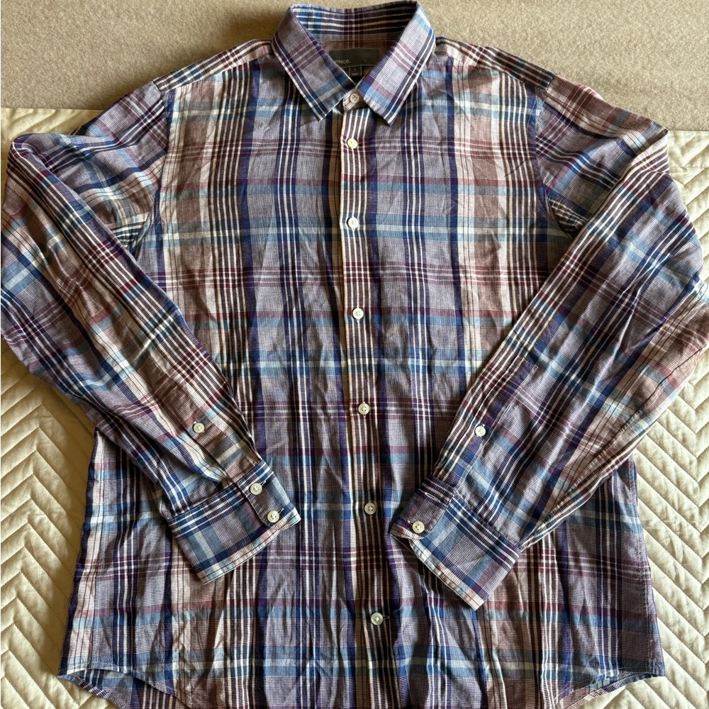 Vince Large Men's Plaid Shirt - Multicolor